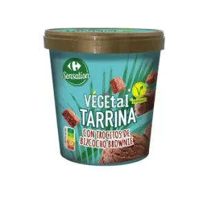 Helado Vegetal Sabor Chocolate y Brownie Carrefour Sensation 300 G.