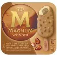 Helado Wonder Golden Toffee Magnum, Pack 3x90 Ml