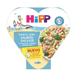 Hipp Bio Pasta con Salmón Salvaje y Salsa de Hierbas Aromáticas, a Partir de 1 Año 250 G.