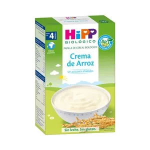 Hipp Biológico Papilla de Crema de Arroz de Origen Ecológico, sin Leche, sin Gluten y sin Azúcares Añadidos 200 G.