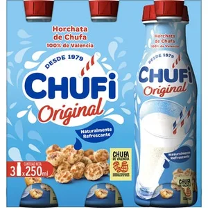Horchata de Chufa Original DOP Chufa de Valencia sin Gluten y sin Lactosa Pack 3 Chufi