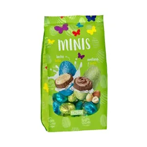 Huevos Minis Pascua de Chocolate con Leche Hacendado Relleno Cremoso y Cereales 0.15 KG