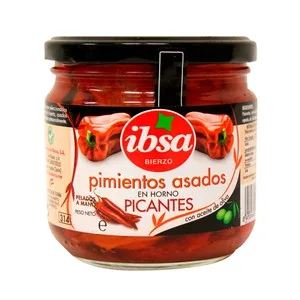 Ibsa Pimientos Asados Picantes en Horno Frasco de 285 G.