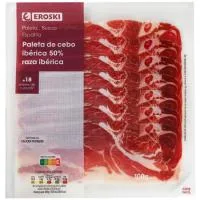 Jamón Cebo Ibérico 50% R. Ibérica Eroski Maestro, Bandeja 90 G