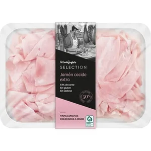 Jamón Cocido 50% Raza Duroc en Finas Lonchas Colocadas a Mano sin Gluten sin Lactosa el Corte Ingles Selection