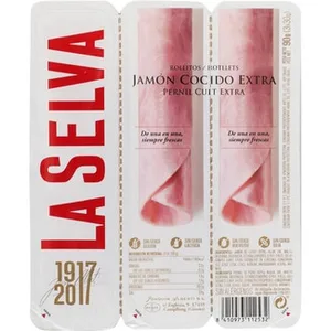 Jamón Cocido Extra en Rollitos sin Gluten sin Lactosa Pack 3 X 30 G la Selva