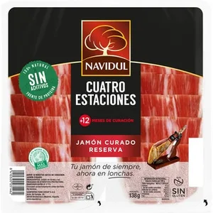 Jamón Curado en Lonchas Navidul sin Gluten y sin Lactosa 45 G.