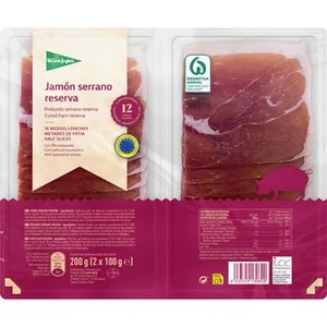Jamón Serrano Reserva ETG en Medias Lonchas Pack 2 X 100 G Curación Mínima 12 Meses el Corte Ingles
