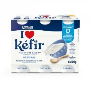 Kéfir Líquido Natural Nestlé sin Gluten Pack de 6 Unidades de 100 G.