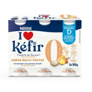 Kéfir Multifrutas 0% Materia Grasa Nestlé Pack de 6 Unidades de 100 G.