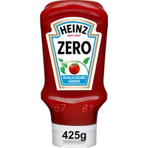 Ketchup Zero sin Sal ni Azúcares Añadidos  Heinz 425 G