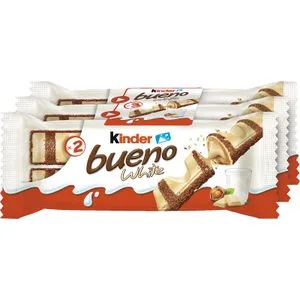 White Barritas de Chocolate Blanco y Avellanas 8 X 2 Unidades Kinder Bueno