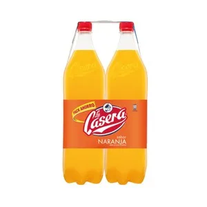 LA Casera Refresco de Naranja Pack de 2 Botellas de 1,5 Litros 3000 ML