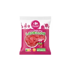Ladrillos de Goma Sabor Fresa y Pica Pica Carrefour Classic sin Gluten 200 G.