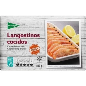 Langostinos Cocidos 48/64 Piezas el Corte Ingles