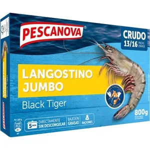 Langostinos Jumbo Crudos Black Tiger 13-16 Piezas Pescanova