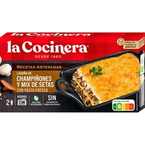 Lasaña de Champiñones y Mix de Setas con Pasta Fresca 2 Raciones la Cocinera Recetas Artesanas 500 G