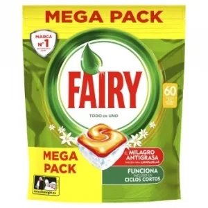 Lavavajillas a Máquina Aroma Naranja Pastillas Todo en Uno Fairy 60 Ud.