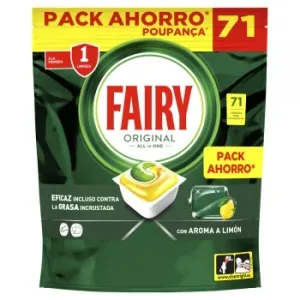Lavavajillas a Máquina en Capsulas Original Aroma Limón Todo en Uno Fairy 71 Ud.