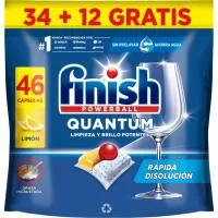 Lavavajillas Limón en Cápsulas Finish Quantum, Bolsa 34+12 Dosis