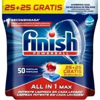 Lavavajillas Mánquina Finish Todo en 1, Pack 2x25 Dosis