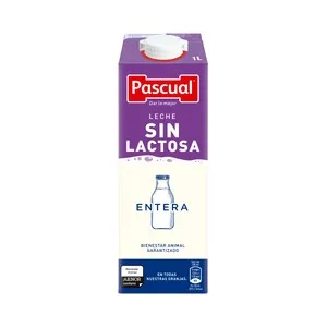 Pascual Leche de Vaca Entera y sin Lactosa  1 L. 1000 ML