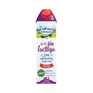 Central Lechera Asturiana Leche de Vaca Entera y sin Lactosa, de Origen Española 1 L. 1000 ML