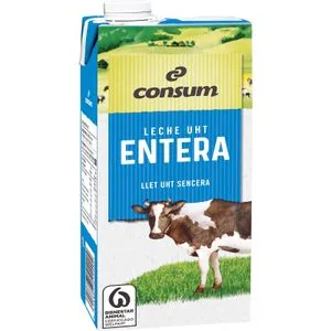 Auchan Leche Entera de Vaca 1 L. Producto Alcampo 1000 ML
