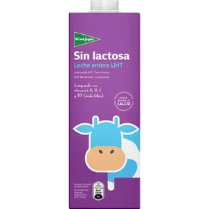Leche Entera sin Lactosa Enriquecida con Vitaminas A, D, e y B9  el Corte Ingles 1 L