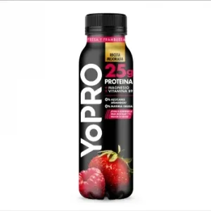 Leche Fermentada de Proteínas Líquida Desnatada Sabor Fresa y Frambuesa Danone Yopro sin Lactosa 300 G.