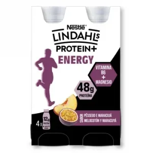 Leche Fermentada Desnatada Sabor a Melocotón y Maracuyá Nestle Lindahls Protein+ Energy Pack de 4 Unidades de 160 G.