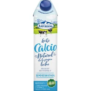 Leche Semidesnatada con Calcio y Vitamina D Asturiana 1 L