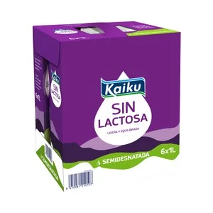 L.r. Leche Semidesnatada de Vaca, sin Lactosa 6x 1l. 6000 ML