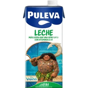 Leche Semidesnatada Disney Más Ligera que una Semi 1% Materia Grasa y Vitaminas A+d Puleva 1 L