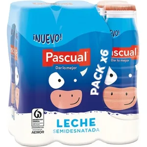 Leche Semidesnatada Pascual, Pack 6x188 Ml