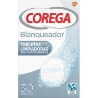 Tabletas Limpiadoras Blanqueadoras Prótesis Corega, Caja 30 Unid