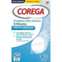 Tabletas Limpiadoras Corega Oxígeno Activo, Caja 108 Uds
