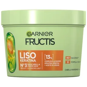 Fructis Liso Keratina Nº3 de Garnier Mascarilla Capilar Alisadora para Cabellos Encrespados 200 Ml. 370 ML