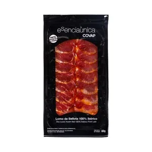 Covap Lomo de Bellota 100% Ibérico, Cortado en Finas Lonchas Covap Esenciaúnica 60 G.