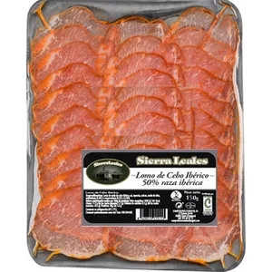 Lomo de Cebo Ibérico 50% Raza Ibérica en Lonchas sin Gluten Sierra Leales