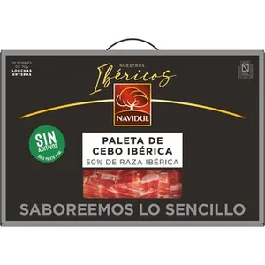 Maletín de Paleta de Cebo Ibérica 50% Raza Ibérica Loncheada en 10 Blisters de 70 G Navidul