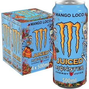Mango Loco Bebida Energética con Taurina y Ginseng Pack 4  Monster Energy 50 CL