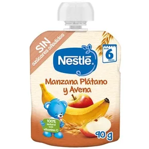 Bolsita de Plátano y Manzana desde 4 Meses Nestlé sin Gluten y sin Azúcar Añadido 90 G.