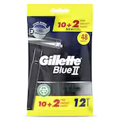 Maquinilla de Afeitar Desechable Gillette Blue II Bolsa 12 Unidades