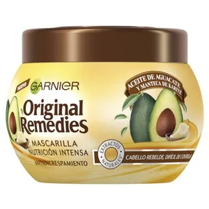 Original Remedies Mascarilla Capilar Antiencrespamiento con Aceite de Aguacate y Manteca de Karité para Cabello Rebelde Original Remedies de Garnier 300 Ml. 340 ML