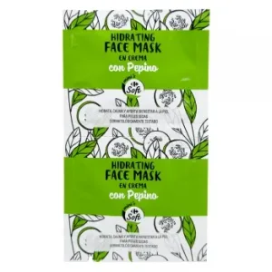 Mascarilla Facial en Crema con Pepino Soft Carrefour 2 Ud.