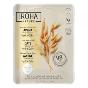 Mascarilla Facial Tisú con Avena y Ácido Hialurónico Hydra Calm Iroha Nature 1 Ud.