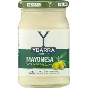Mayonesa 100% Aceite de Oliva sin Gluten y sin Lactosa  Ybarra 225 ML