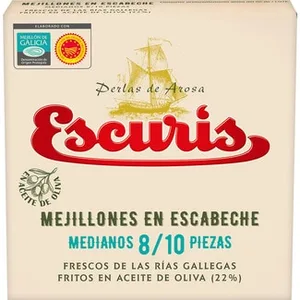 Mejillones en Escabeche DOP Mejillón de Galicia Medianos 8-10 Piezas Escuris