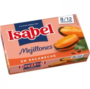 Mejillones en Escabeche Isabel sin Gluten y sin Lactosa 69 G.